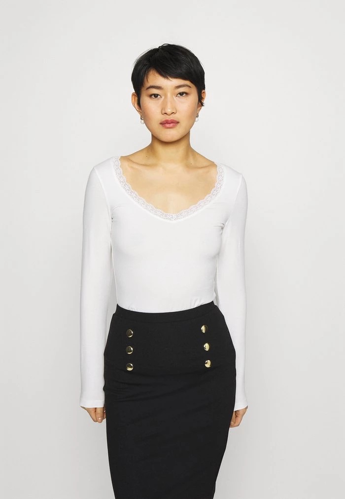 T-Shirt ANNA FIELD Anna Field Long Sleeved Top Blanche Femme | MPF-0625693